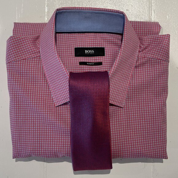 Hugo Boss Dress Shirt Red 41/16 - Picture 9 of 10